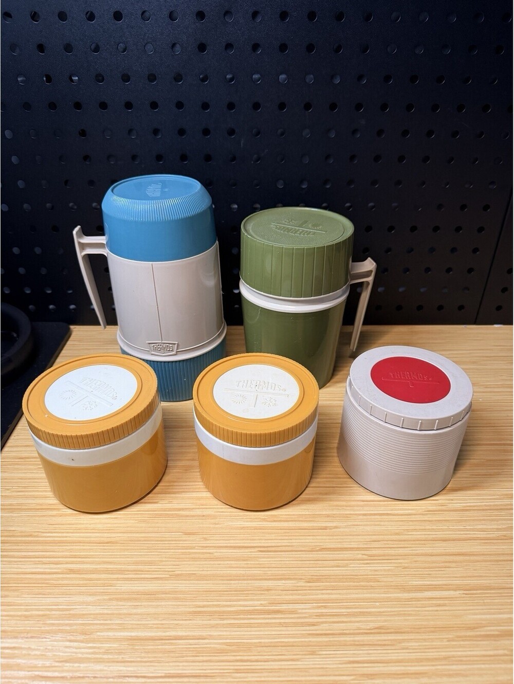 70s Vintage Avocado Green Thermos Vacuum Bottle 7002 Insulated Jar 1155/ 3 Soup